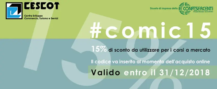 15% di sconto per i corsi a catalogo