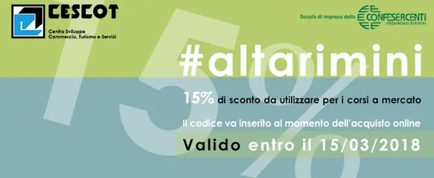 15% di sconto per i corsi a catalogo